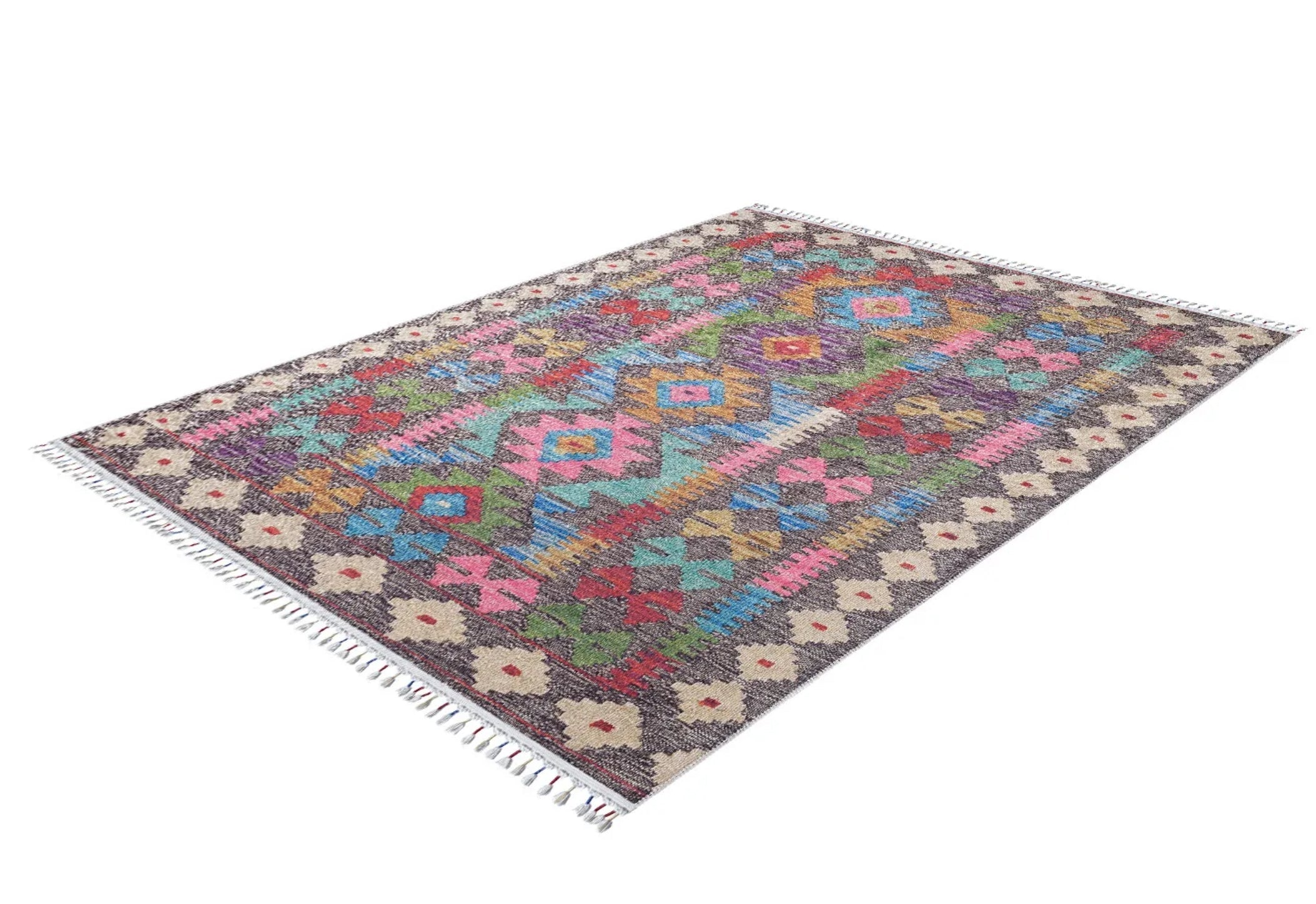 Purple Geometric Rug – Stylish Digital Print Area Rug Non Slip & Antibacterial