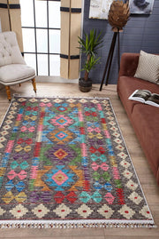 Purple Geometric Rug – Stylish Digital Print Area Rug Non Slip & Antibacterial