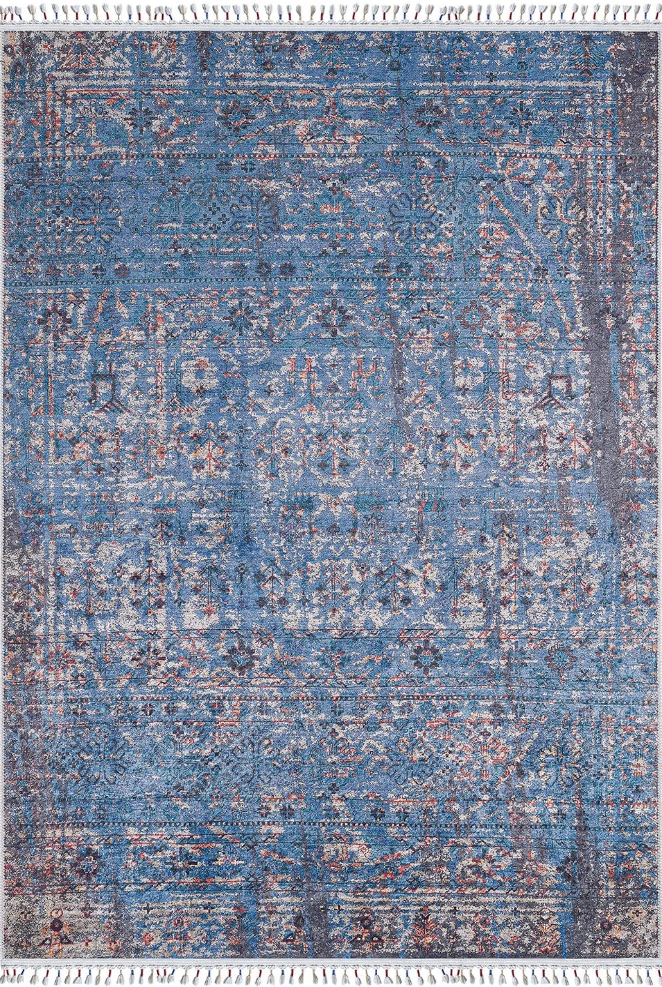 Blue Area Rug – Classic Digital Print Rug with Non Slip, Antibacterial Features