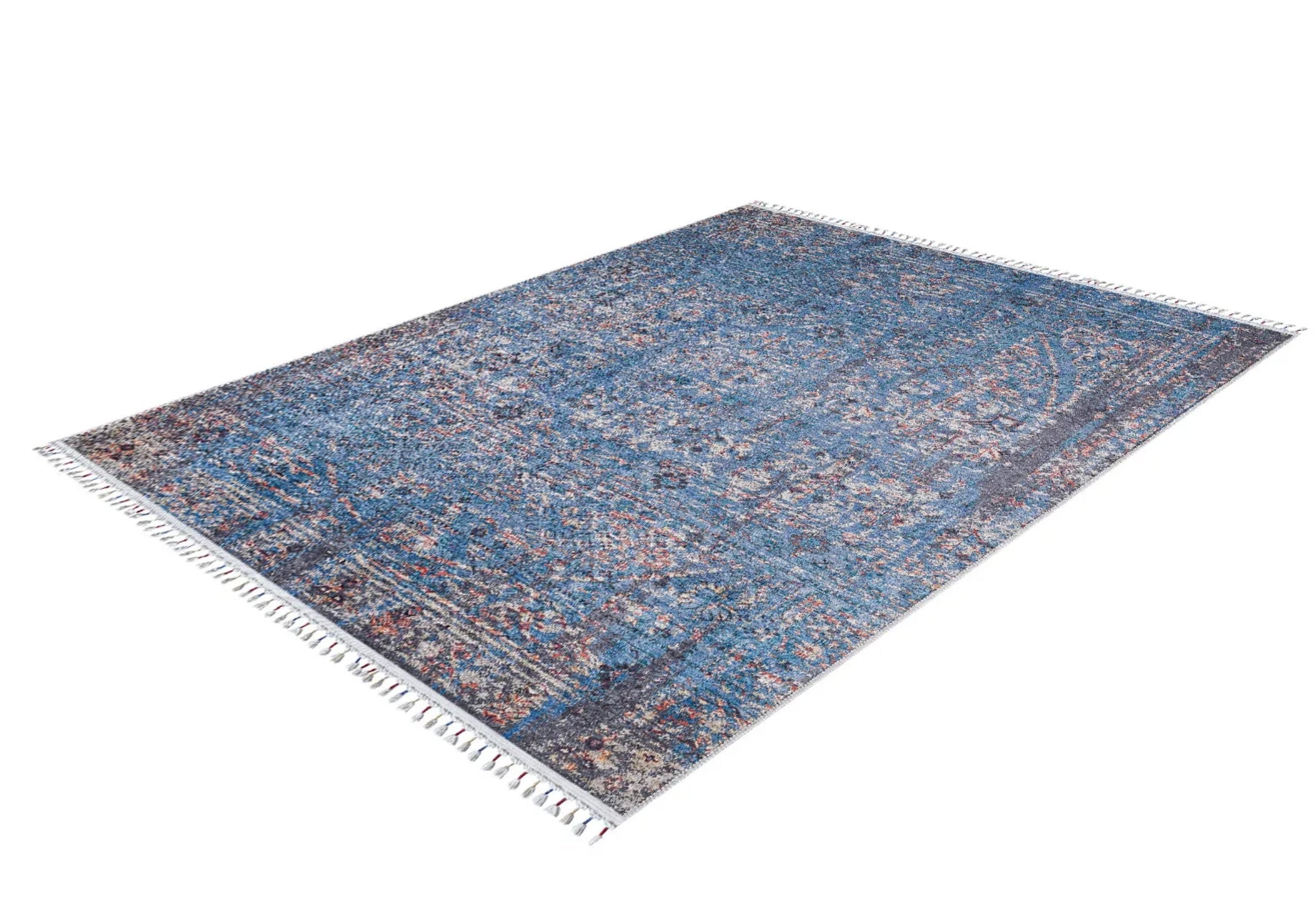 Blue Area Rug – Classic Digital Print Rug with Non Slip, Antibacterial Features