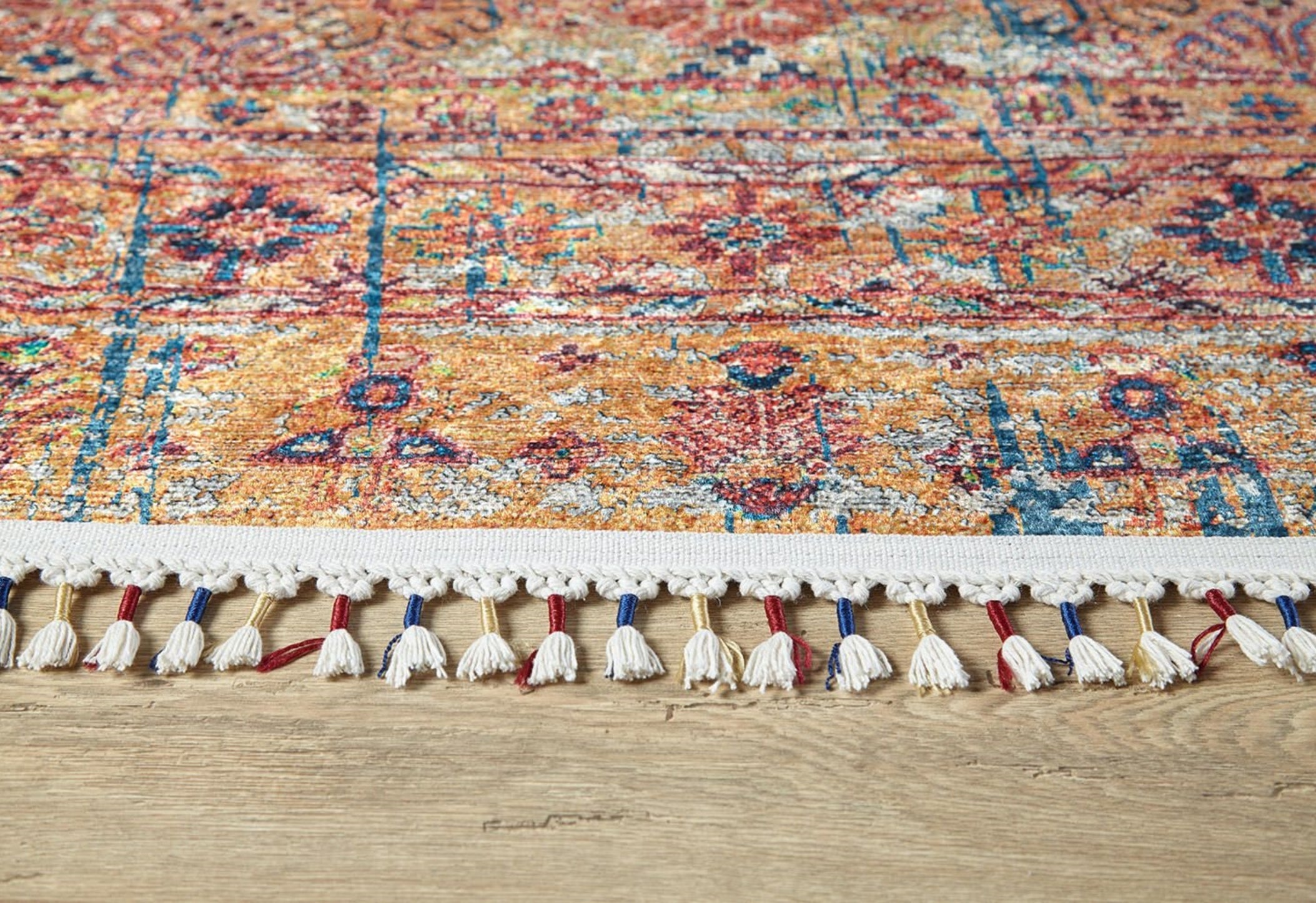 Lodz Orange Classic Digital Print Area Rug