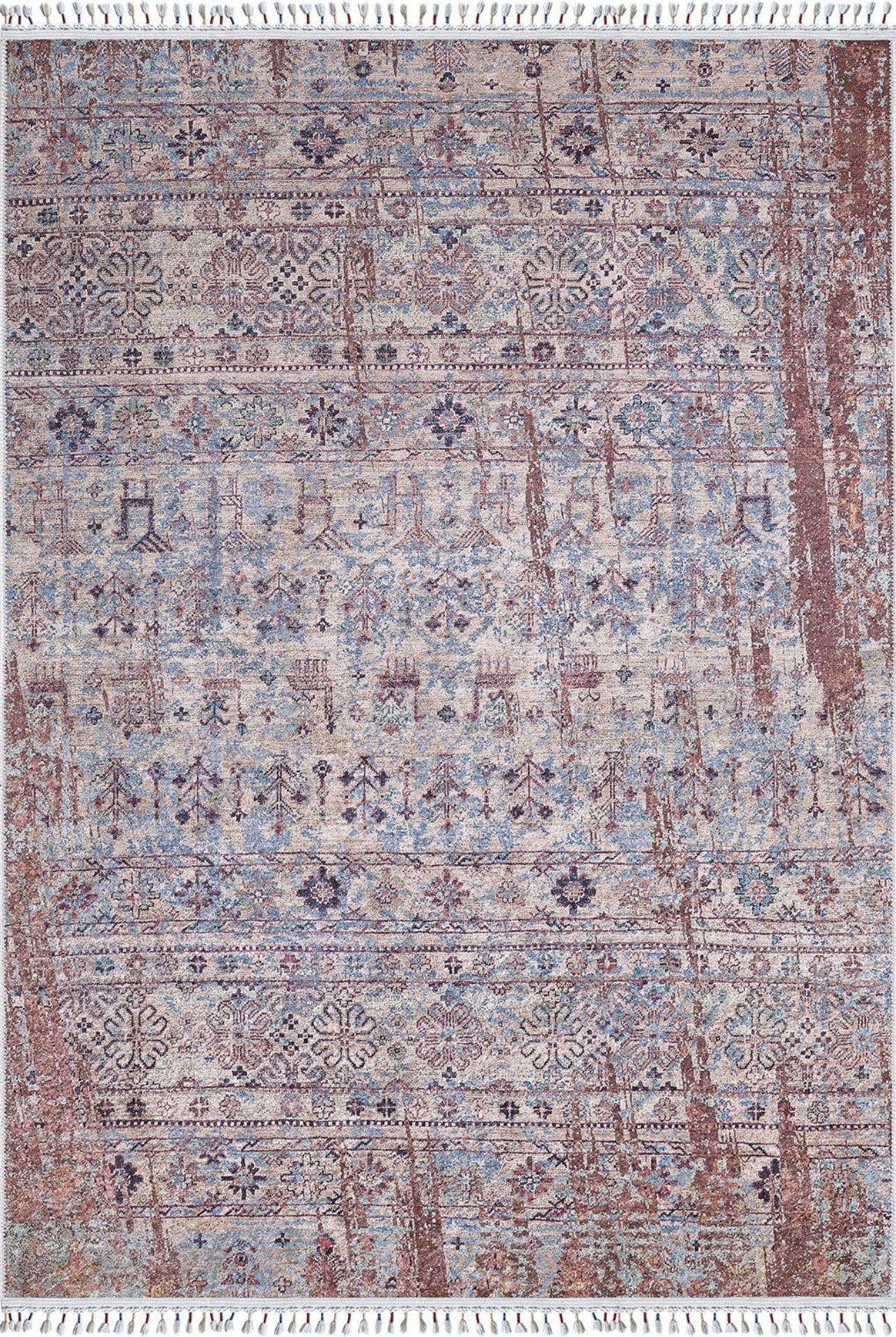 Classic Digital Area Rug – Brown Non Slip Washable Carpet for Living Room Decor