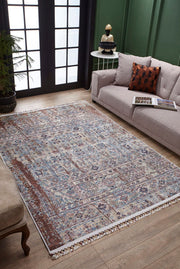 Classic Digital Area Rug – Brown Non Slip Washable Carpet for Living Room Decor