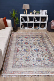Grey Area Rug – Classic Digital Print Rug with Non Slip Backing & Antibacterial Protection