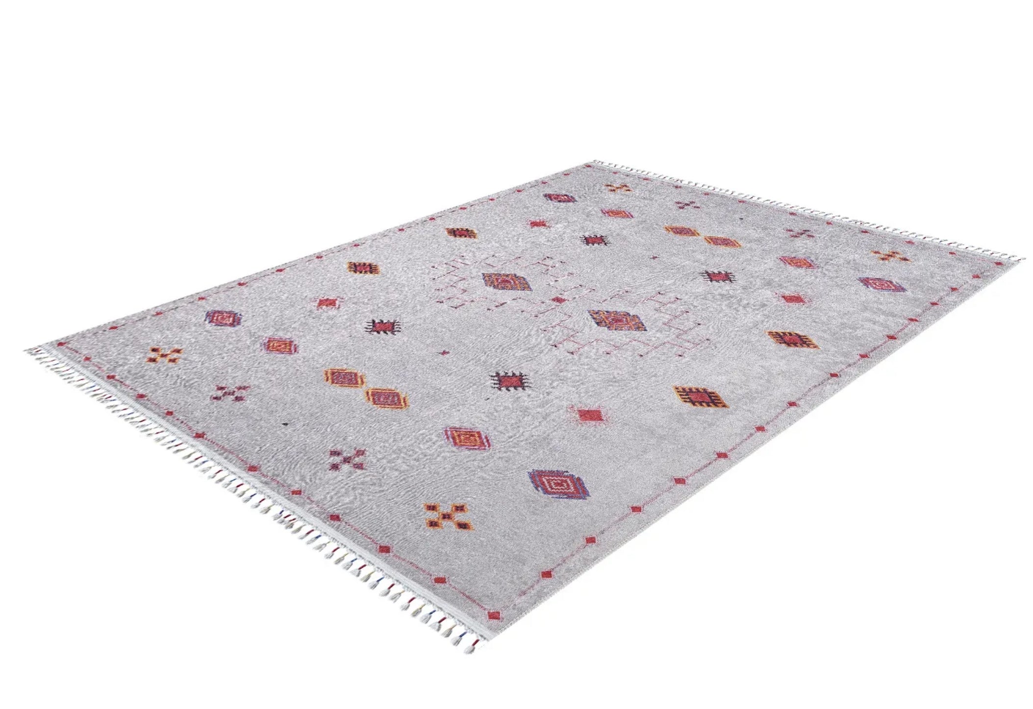 Digital Print Area Rug – Classic Cream Non Slip Carpet for Living Room