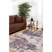 Modern Digital Print Rug – Beige Washable Area Rug With Antibacterial, Non Slip Backing