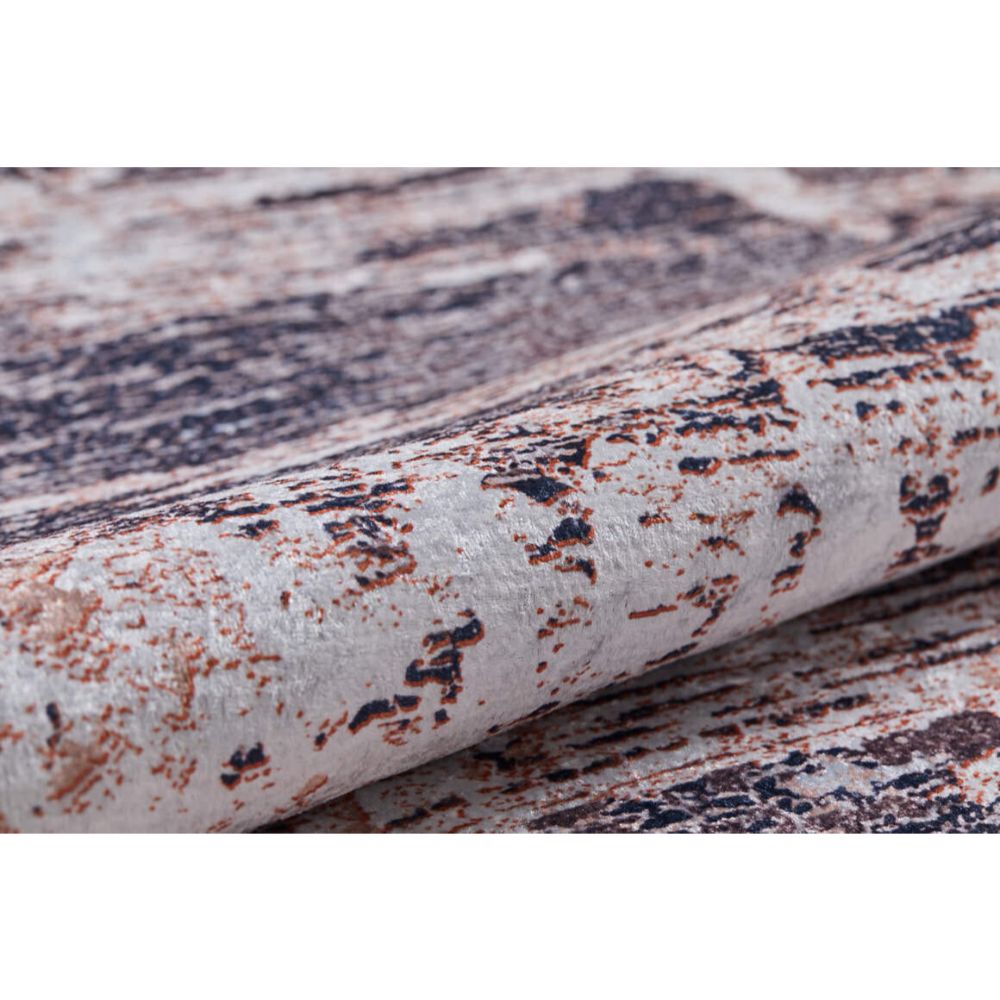 Modern Digital Print Rug – Beige Washable Area Rug With Antibacterial, Non Slip Backing