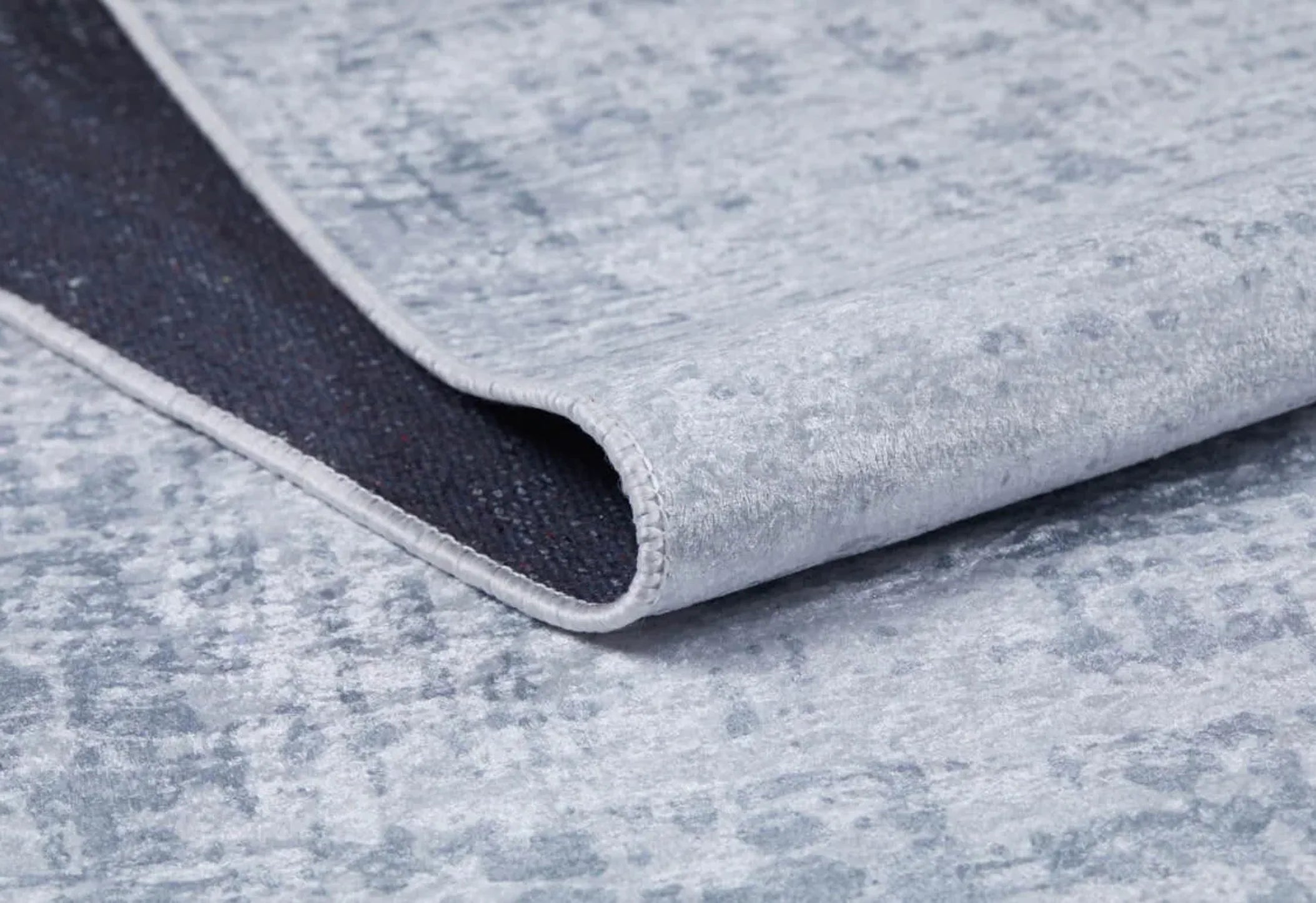 Modern Area Rug – Grey Digital Print Carpet | Non Slip, Antibacterial, Washable