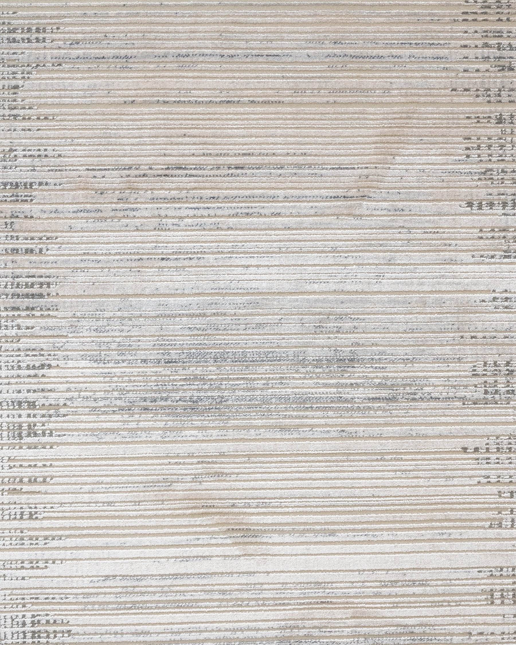 Modern Viscose Area Rug – Machine Made Grey Carpet With Fringed Edge