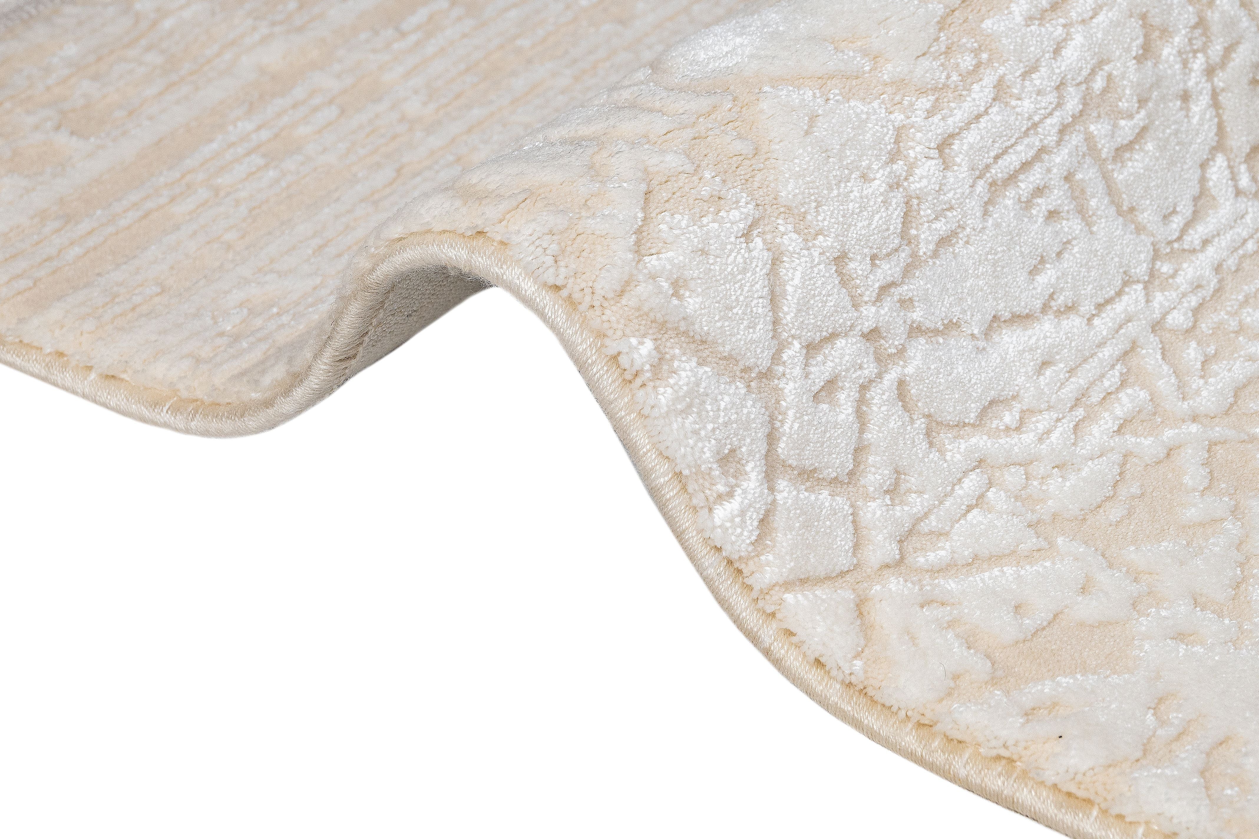 Cotton Area Rug - Modern Machine Made Cream Soft Durable Floor Covering