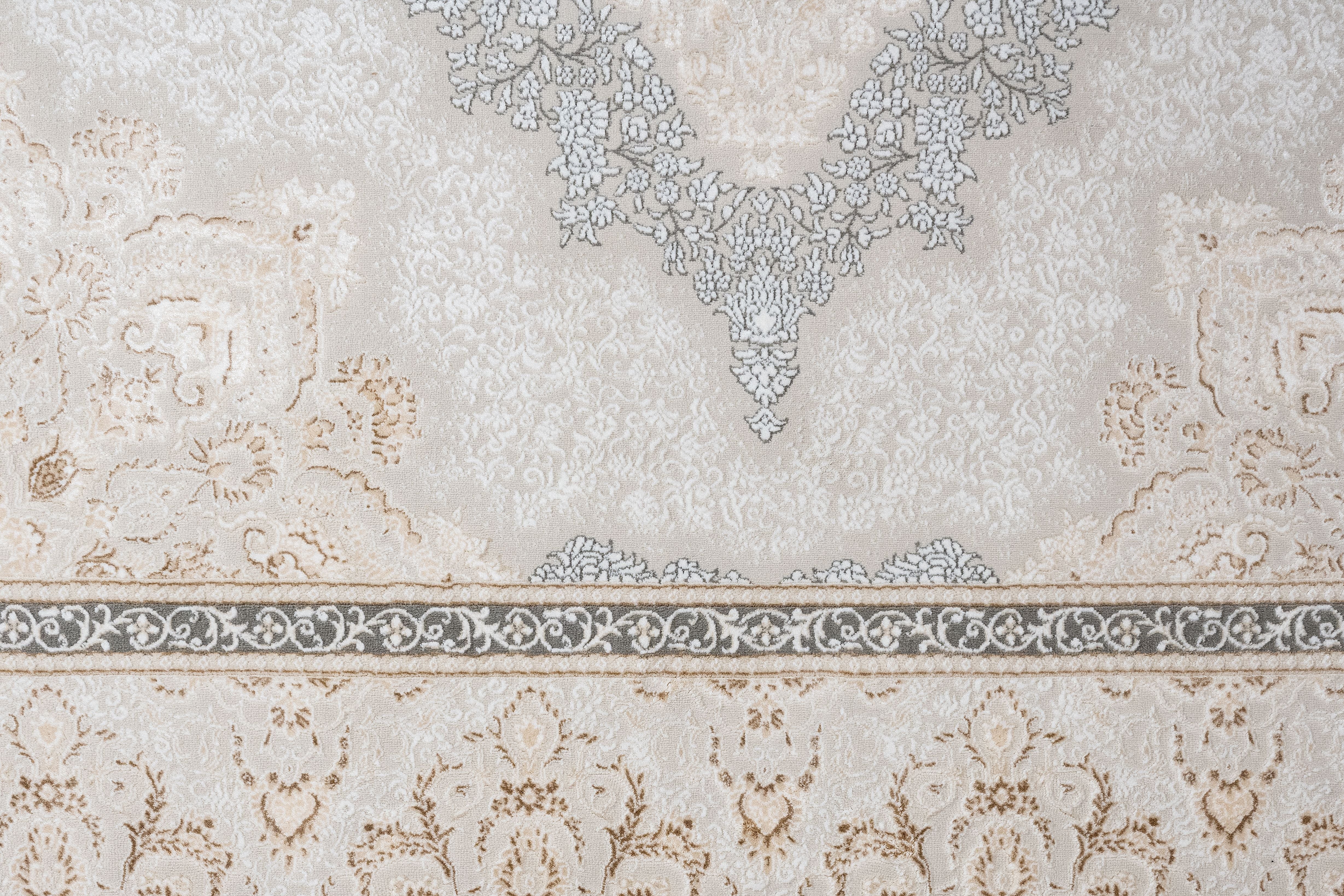 Microfiber Area Rug – Classic Cream Machine Made Cotton Base Carpet