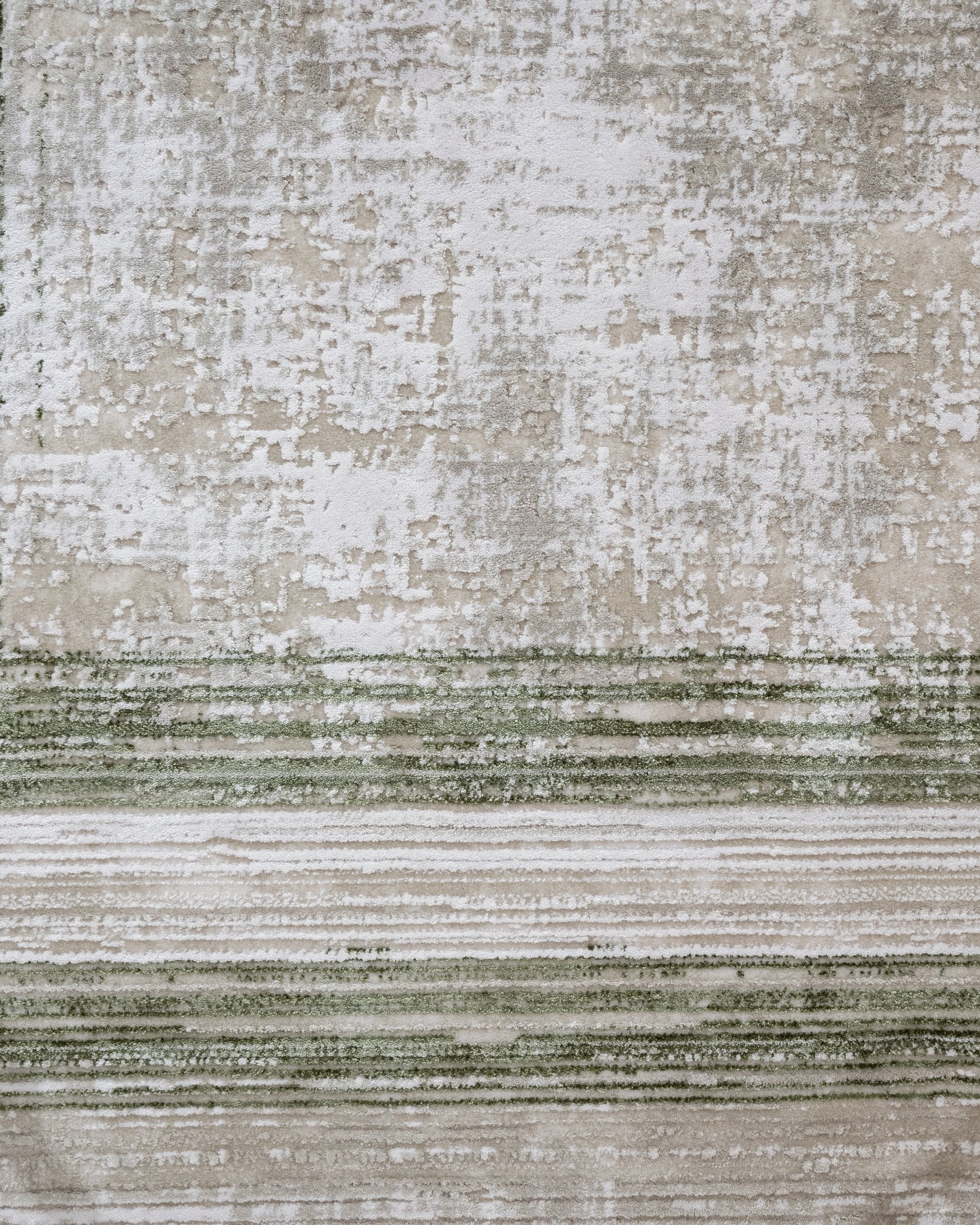 Green Area Rug – Machine Made Rug with Fringed Edge Carpet for Living Room