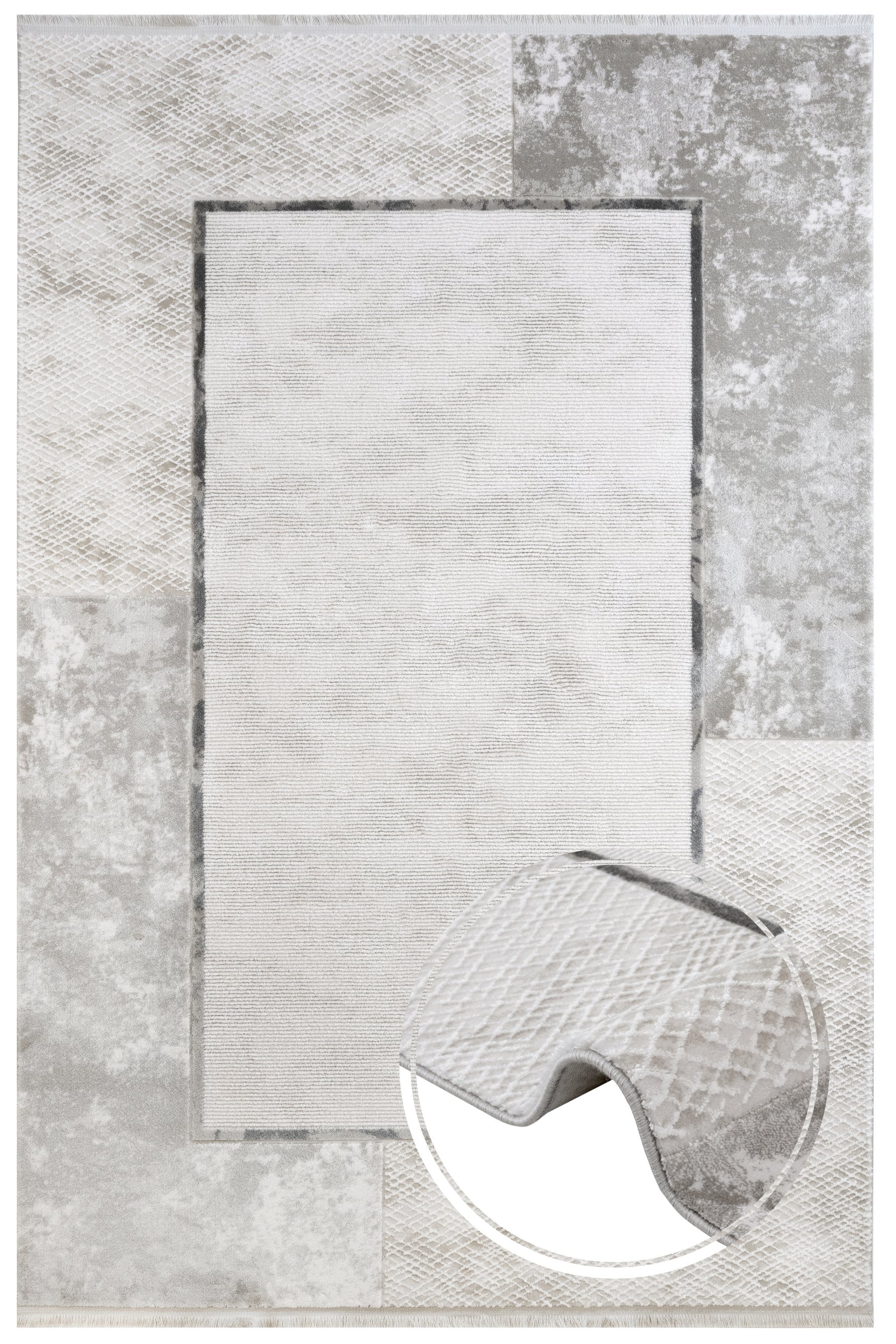 Anthracite Area Rug – Machine Made Rug With Non Slip Durable Floor Covering