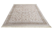 Viscose Area Rug – Machine Made Mink Frame Carpet With Fringed Edges