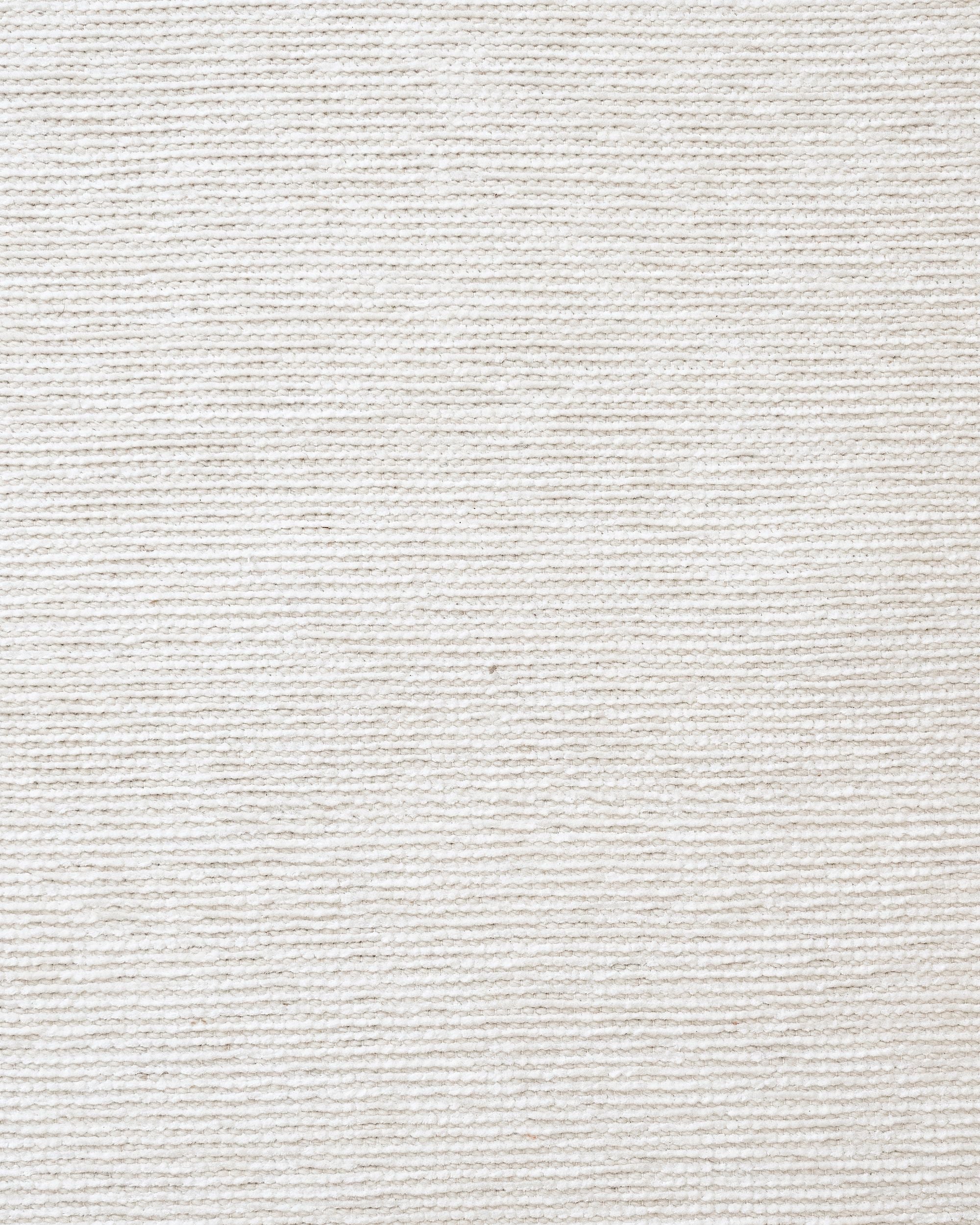 Modern Wool Area Rug – Machine Made White Wool Carpet with Fringed Edges