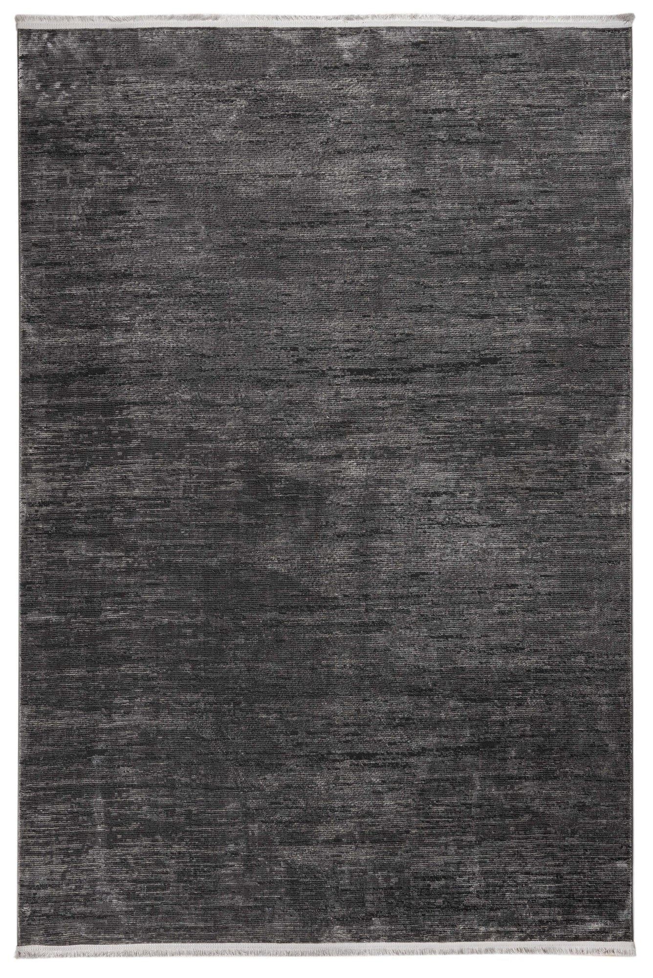 Microfiber Area Rug - Anthracite Flat Machine Made Rug With Anti Slip Base
