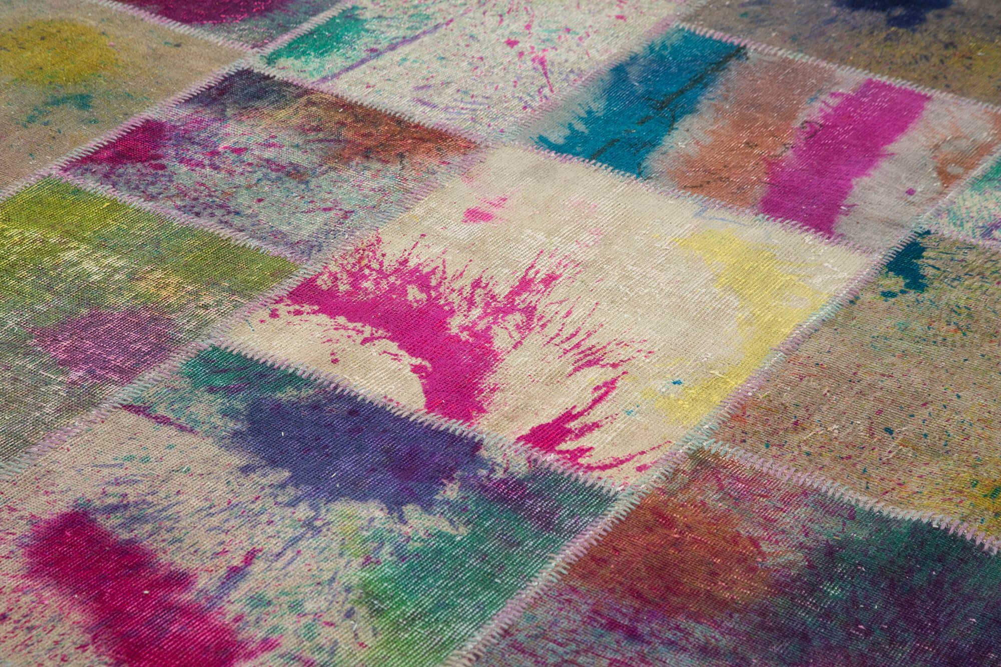 Handmade Patchwork Rug - Kirk Yama Beige Cotton Wool Area Rug 10'1" x 13'4"