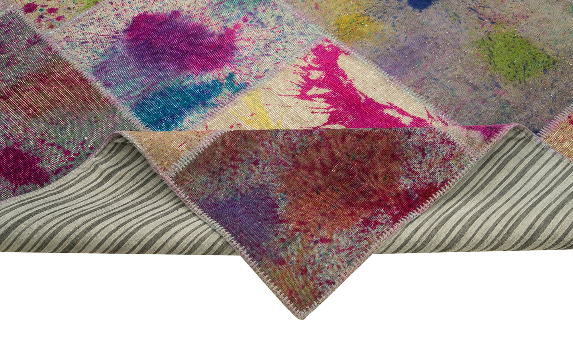 Handmade Patchwork Rug - Kirk Yama Beige Cotton Wool Area Rug 10'1" x 13'4"