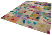 Handmade Patchwork Rug - Grey Patchwork Carpet, Cotton Wool Carpet 8'3''x11'5''