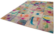 Handmade Area Rug | Kirk Yama Pink Patchwork Wool & Cotton Floor Covering 8'3''x11'7''