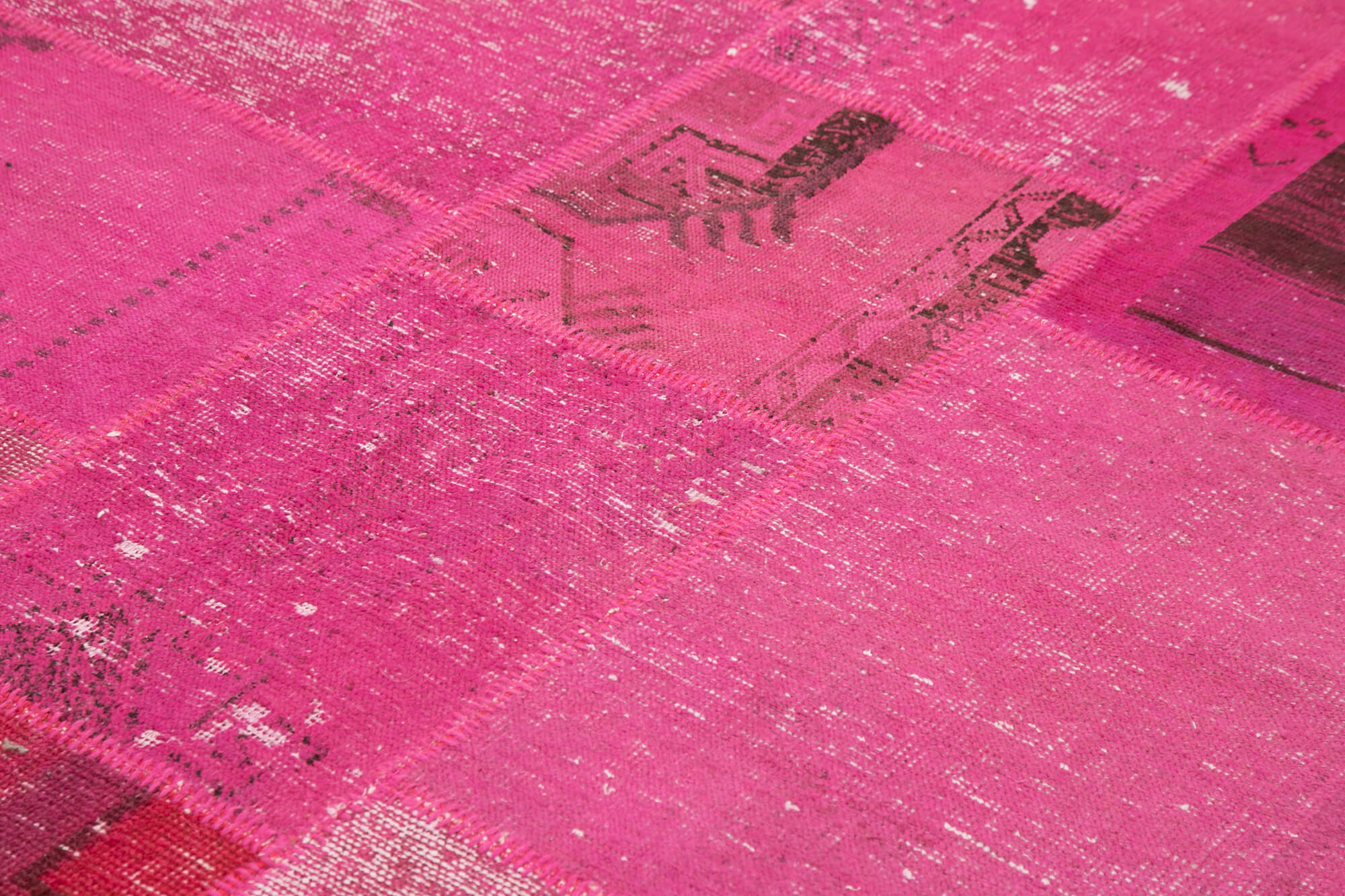 Handmade Patchwork Rug - Pink Patchwork Carpet 8x10 Feet | Cotton Wool Rug