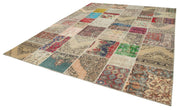 Handmade Patchwork Rug – Beige Cotton Wool Area Rug 10'x13'2'' Durable Soft Wool Carpet