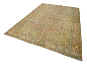 Handmade Vintage Area Rug - Overdyed Wool Rug | Yellow Vintage Carpet 6'9''x10'2''