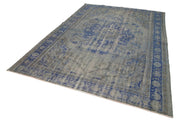 Handmade Area Rug – Overdyed Wool Vintage Cotton Rug 6'11''x10'2'' Grey
