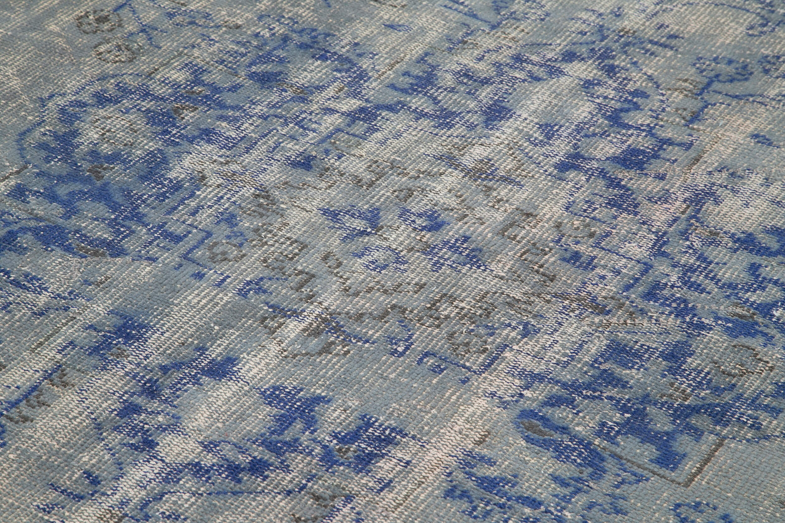 Handmade Area Rug – Overdyed Wool Vintage Cotton Rug 6'11''x10'2'' Grey