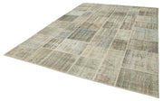 Handmade Area Rug - Kirk Yama Grey Patchwork Cotton Wool 8'2'' x 11'6''