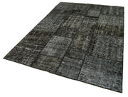 Handmade Patchwork Rug - Black Patchwork Rug 5'7''x7'11'' | Vintage Area Rug Cotton Wool Carpet