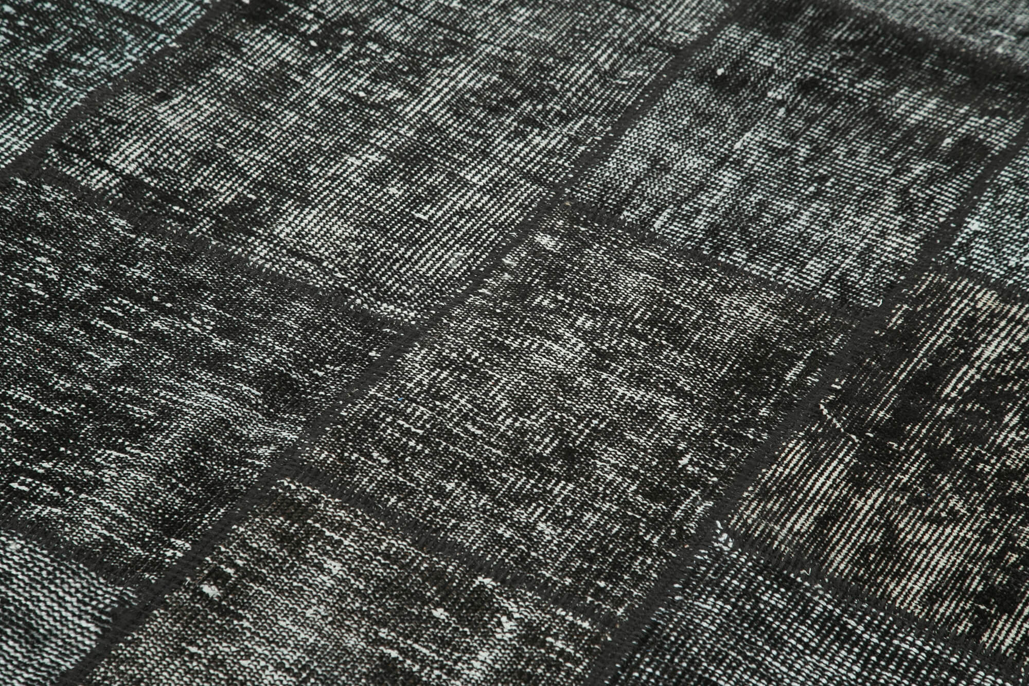 Handmade Patchwork Rug - Black Patchwork Rug 5'7''x7'11'' | Vintage Area Rug Cotton Wool Carpet