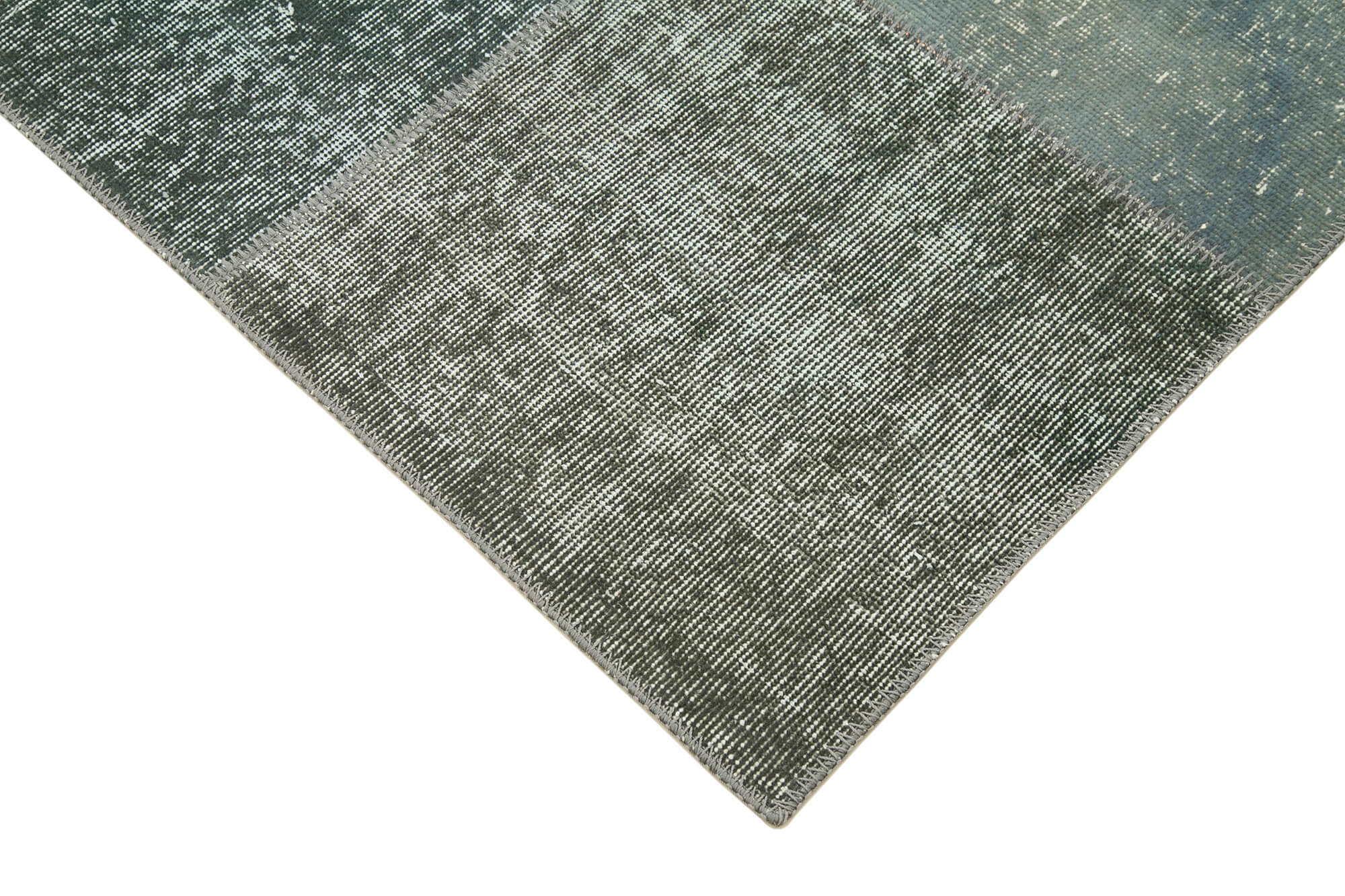 Handmade Patchwork Rug – Grey Patchwork Carpet 5x8 Area Rug with Cotton Wool