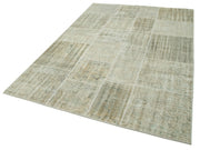 Handmade Patchwork Rug – Kirk Yama Beige Cotton Wool Area Rug 5'7''x7'10''