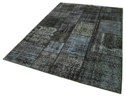 Handmade Patchwork Rug - Kirk Yama Black Cotton Wool Area Rug 5'7''x7'10''