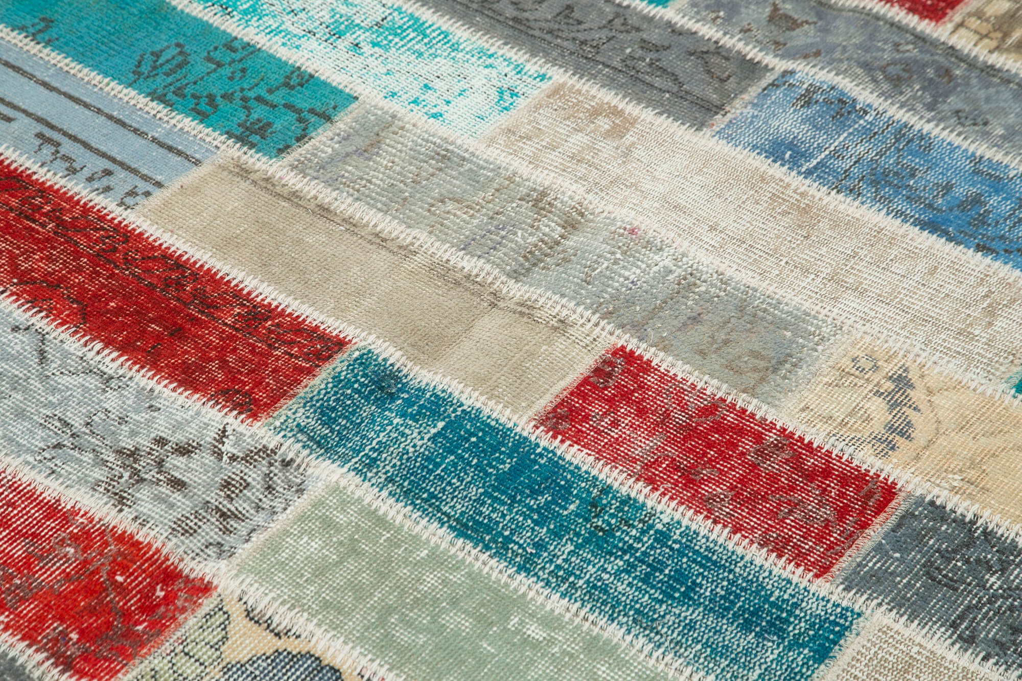 Handmade Patchwork Area Rug - Kirk Yama Pink Cotton Wool Carpet 5'7''x7'10''