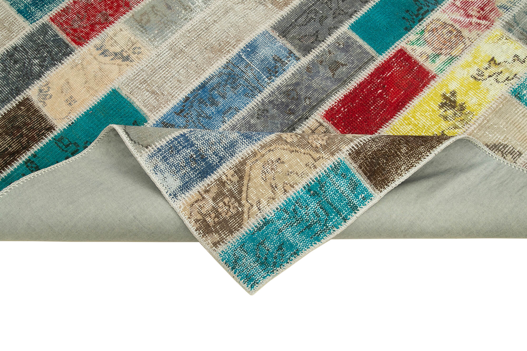 Handmade Patchwork Area Rug - Kirk Yama Pink Cotton Wool Carpet 5'7''x7'10''