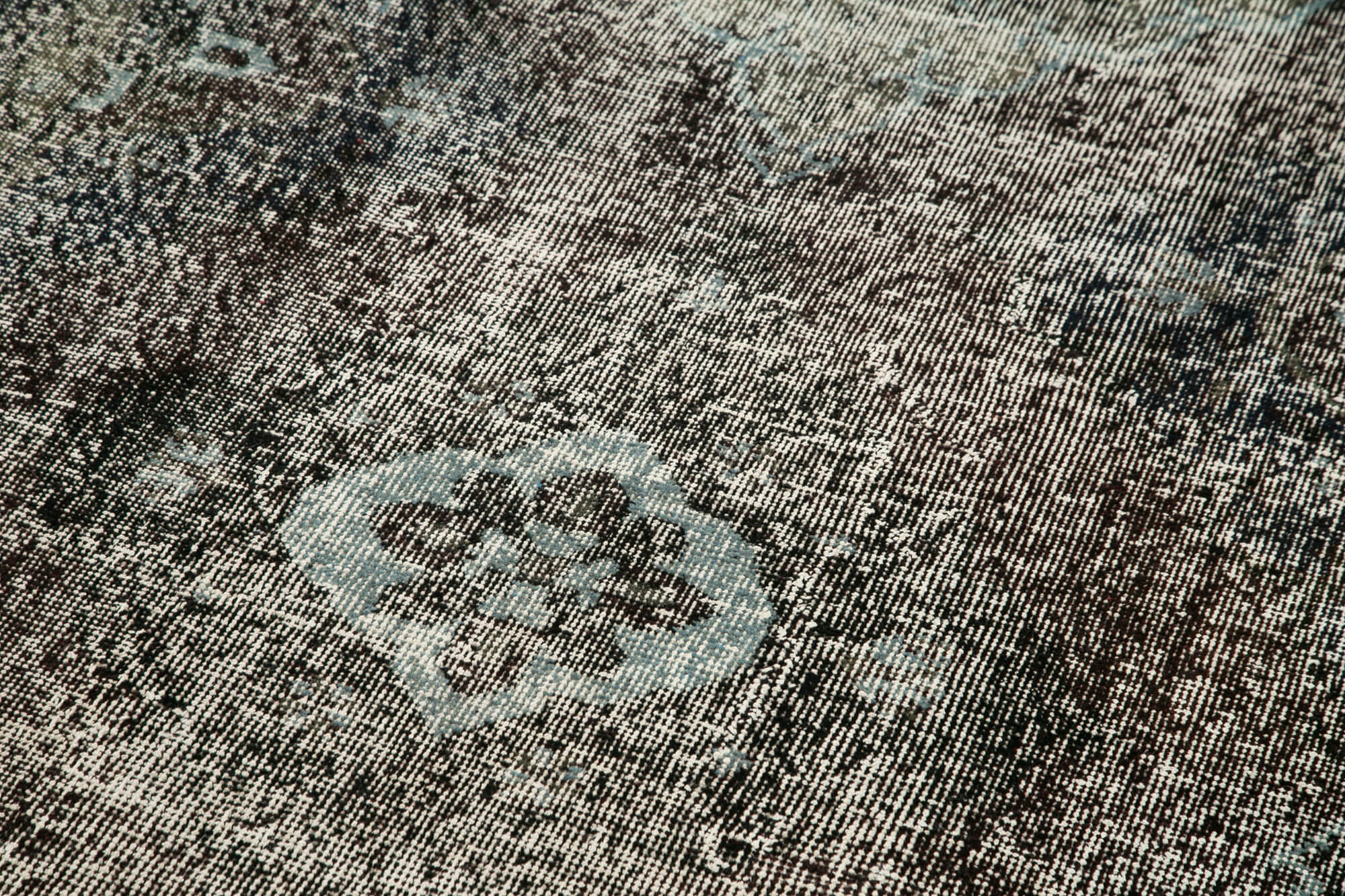 Handmade Vintage Area Rug – Black Cotton Wool Carpet | Turkish Hand Knotted, Rustic Home Decor 4'10"x12'11"