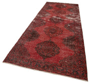 Vintage Wool Area Rug - Handmade Cotton Rug | Turkish Woven Carpet 4'8''x13'5'' Red