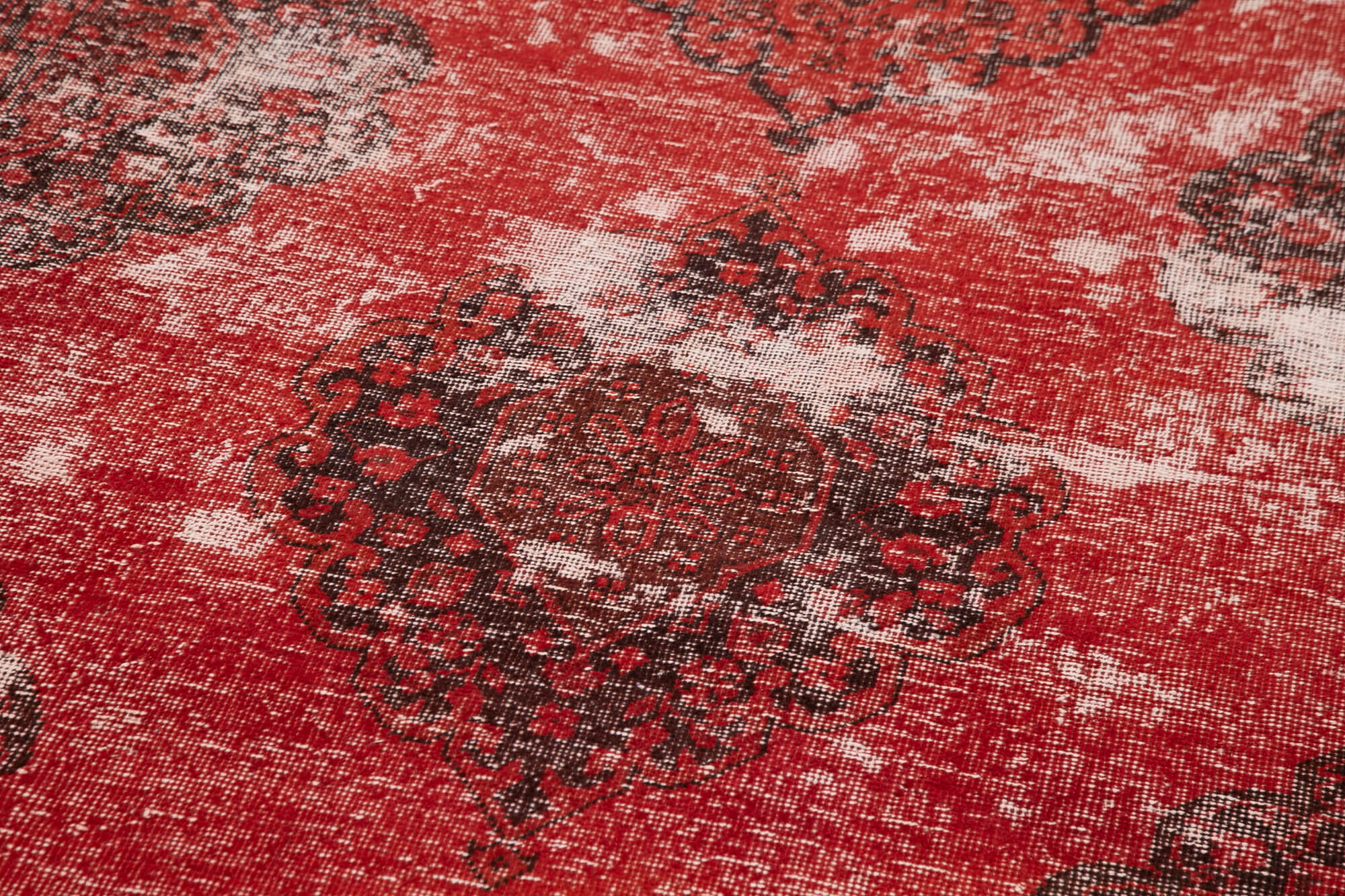 Vintage Wool Area Rug - Handmade Cotton Rug | Turkish Woven Carpet 4'8''x13'5'' Red