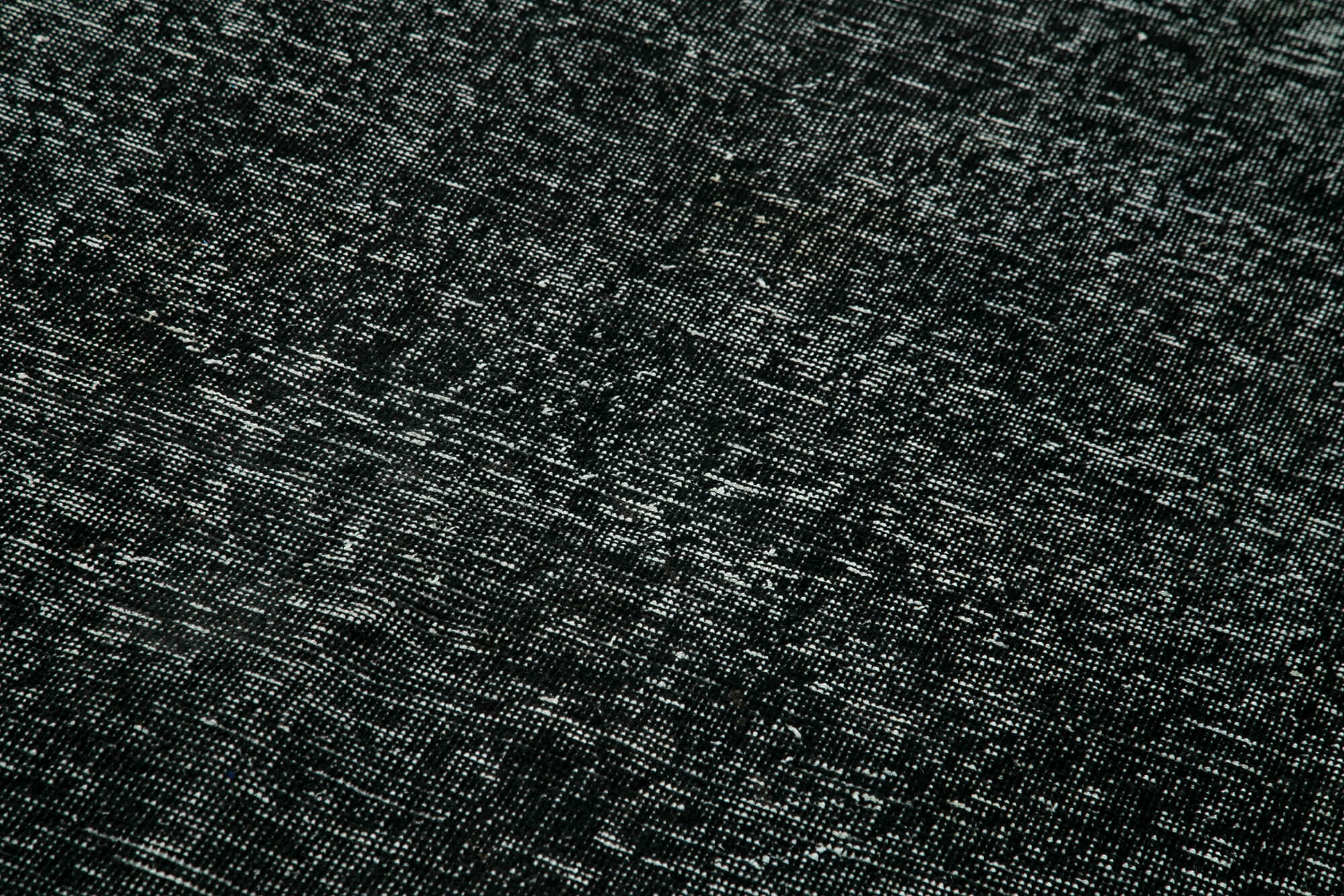 Handmade Vintage Area Rug – Black Cotton Wool Turkish Wool Rug 4'8''x12'10''