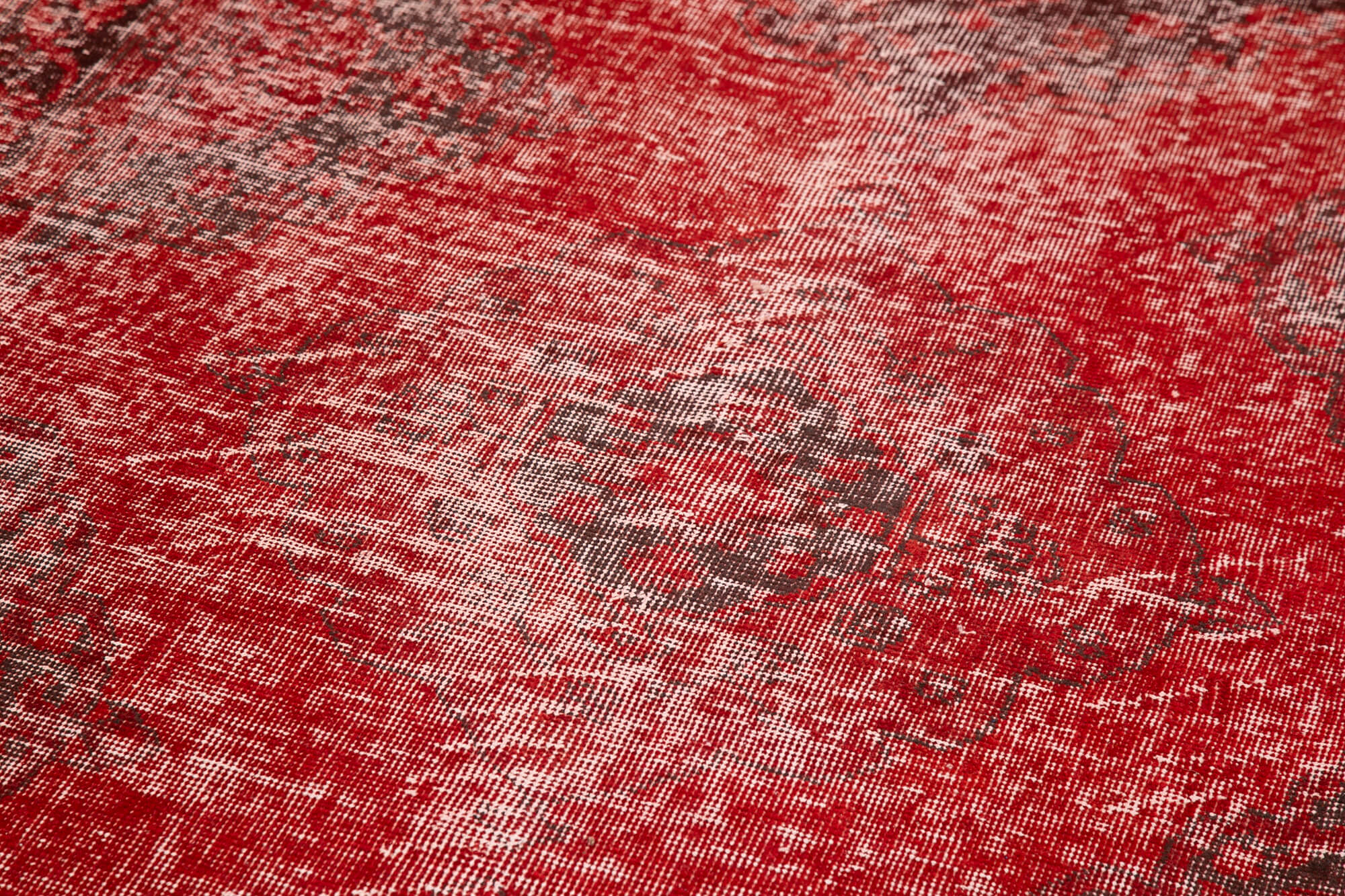 Handmade Wool Area Rug 4'6''x12'8'' | Vintage Cotton Rug with Woven Wool Texture