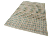 Handmade Cotton Wool Rug - Checkered Pattern Rug | Vintage Kilim Carpet 5'1''x8'4''