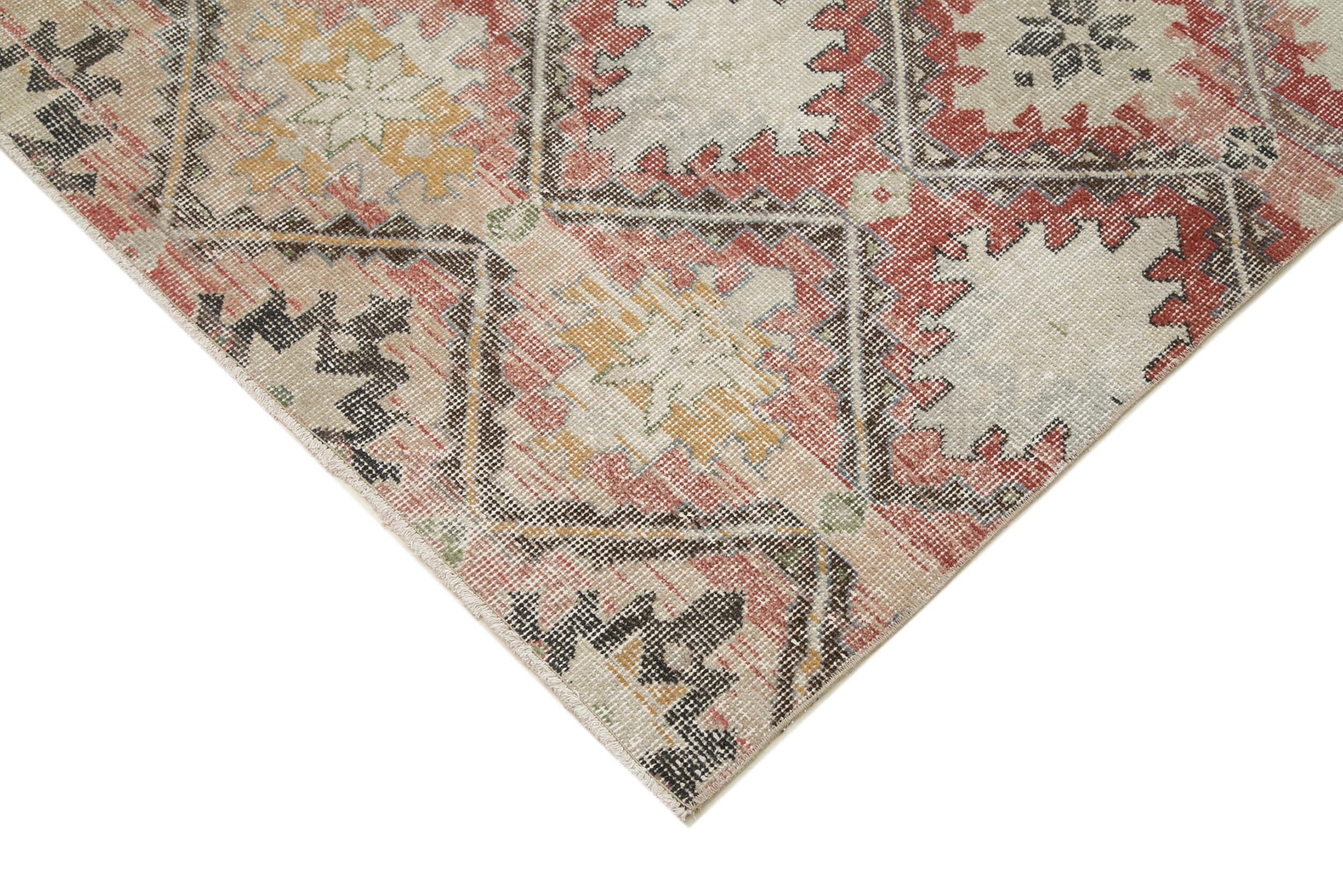 Handmade Wool Area Rug - Checkered Kilim Rug, Cotton Wool Durable Weave 5'11''x10'3''
