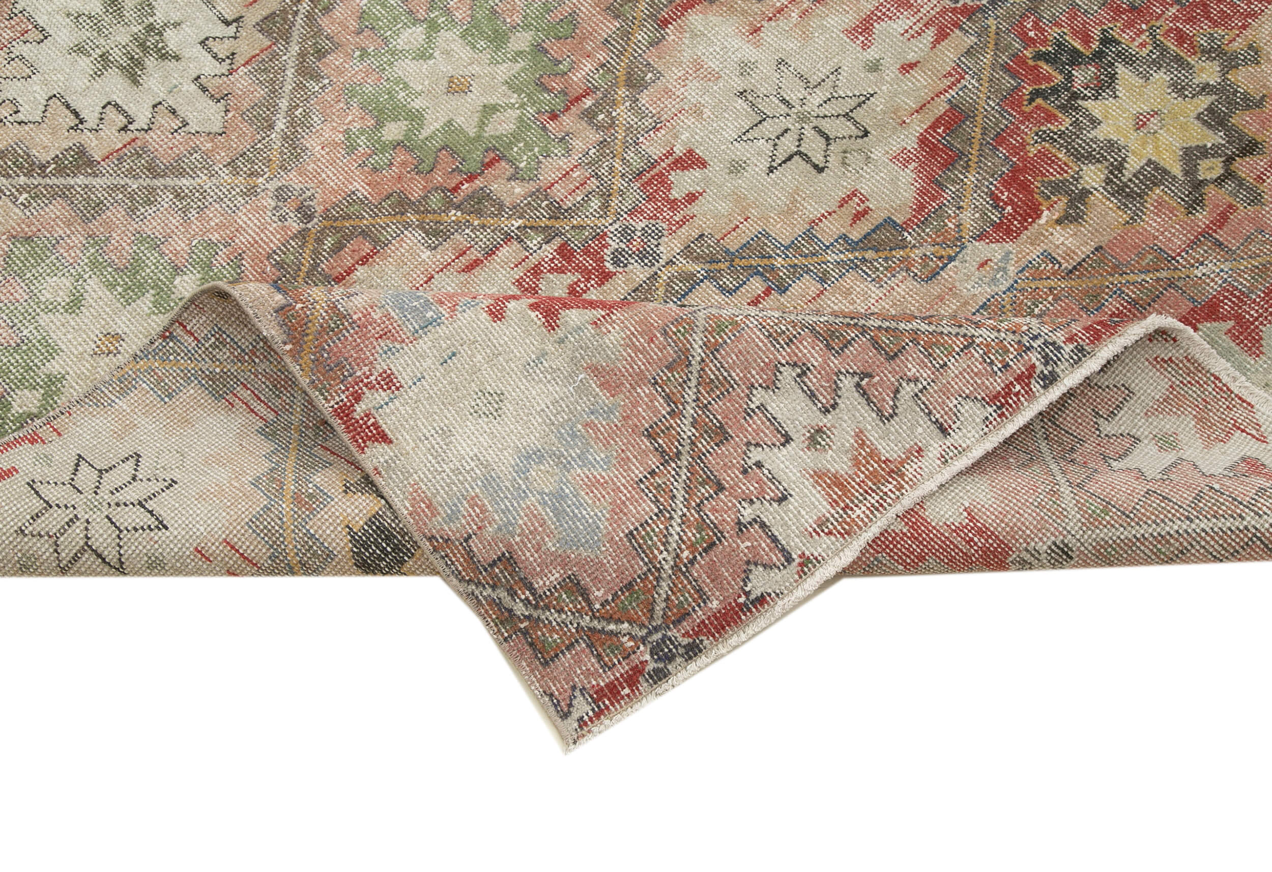 Handmade Wool Area Rug - Checkered Kilim Rug, Cotton Wool Durable Weave 5'11''x10'3''