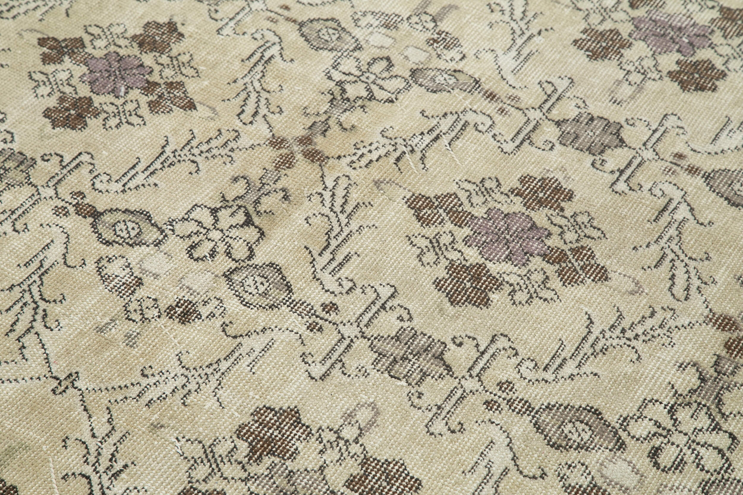 Handmade Area Rug - Checkered Kilim Beige Cotton Wool Durable Turkish Carpet 5'9''x8'6''