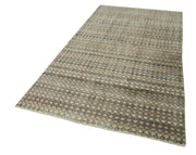 Handmade Wool Area Rug – Checkered Kilim Beige Cotton Wool Rug 4'8''x8'10''