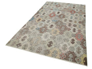 Handmade Area Rug - Checkered Kilim Beige Cotton Wool Vintage Turkish Carpet 5'3''x10'1''