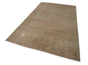 Handmade Area Rug - Checkered Kilim Beige Wool Cotton Vintage Turkish Carpet 5'7''x9'7''