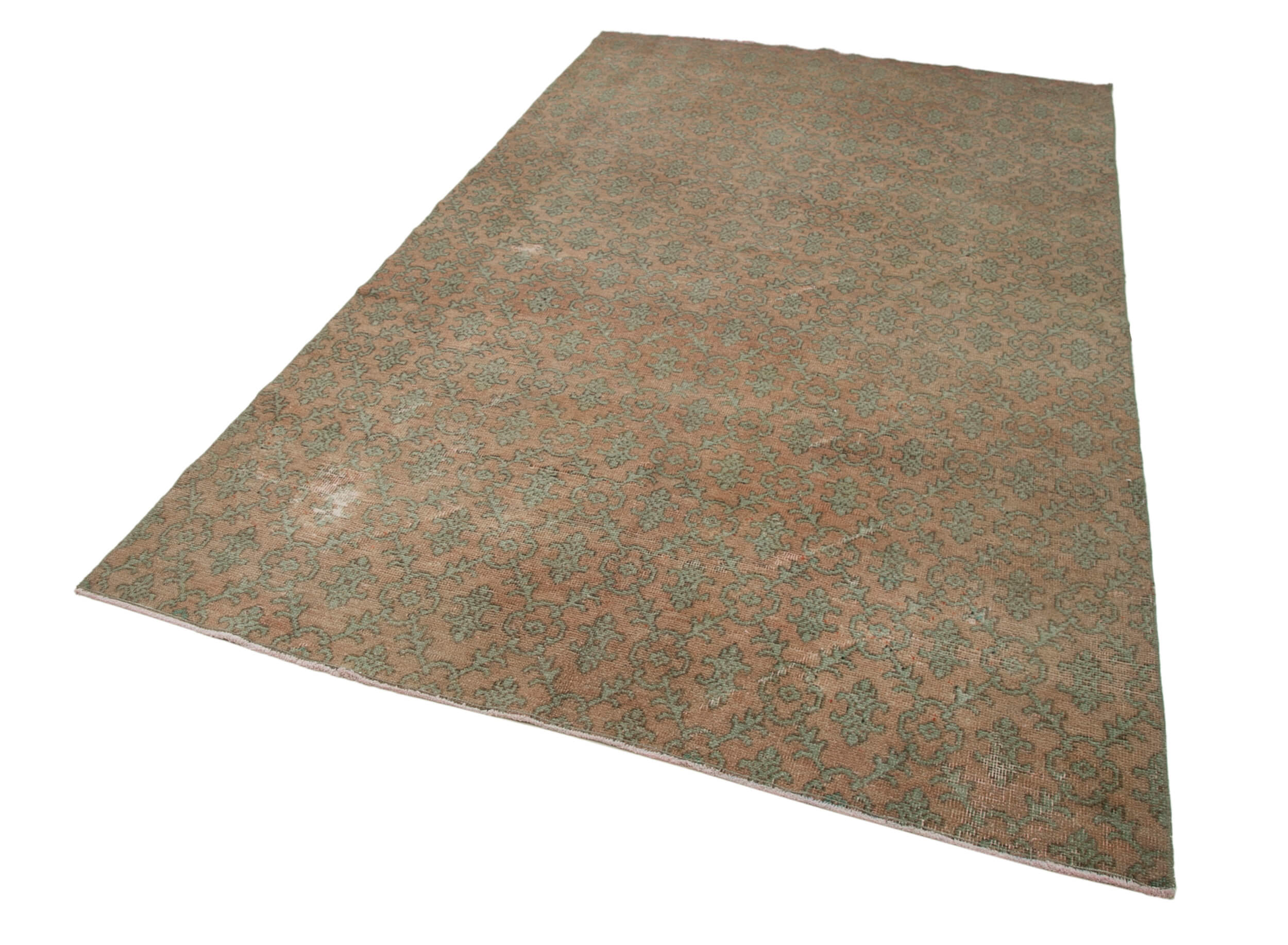 Handmade Area Rug - Checkered Kilim Beige Wool Cotton Vintage Turkish Carpet 5'7''x9'7''